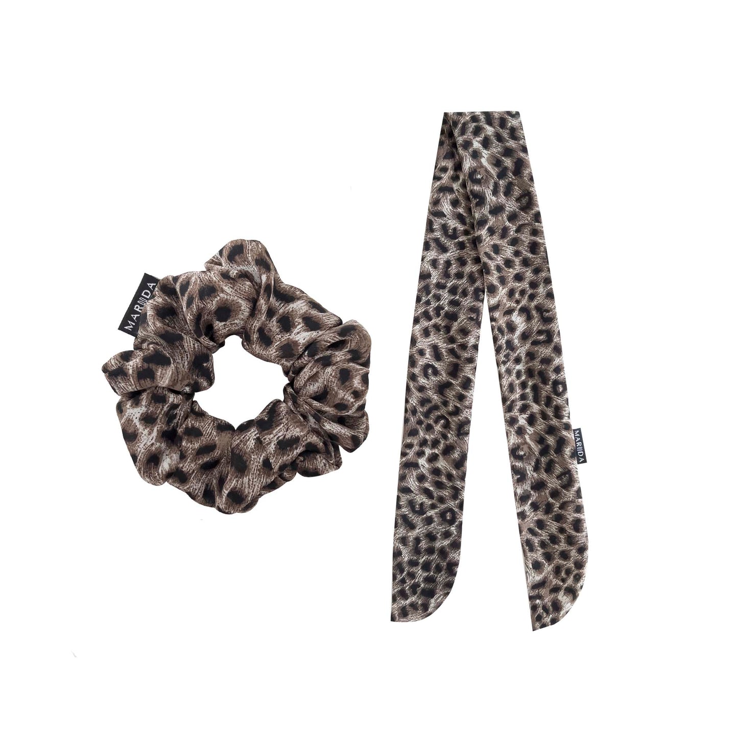 SET SCRUNCHIE LARGE+NASTRO - Leopardo