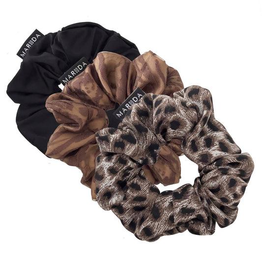 SET SCRUNCHIES LARGE - Safari