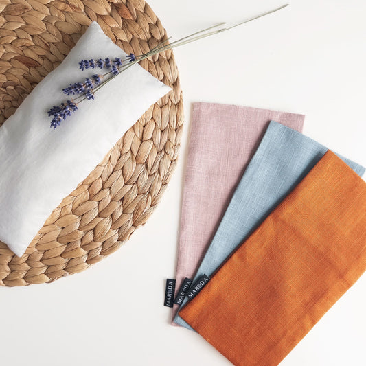 SET 2 CUSCINI PER OCCHI ALLA LAVANDA - 100% lino