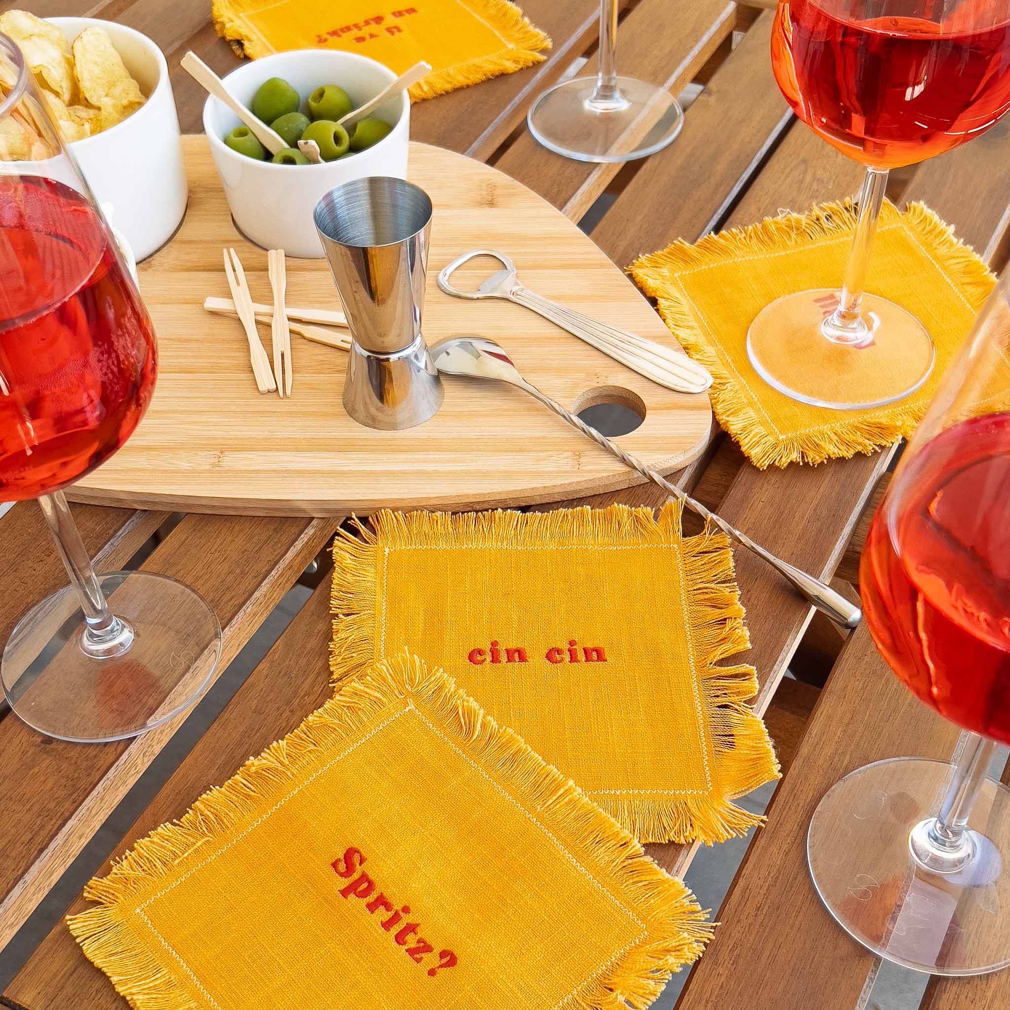 TOVAGLIOLI DA COCKTAIL "SPRITZ MODE" - Set da 4