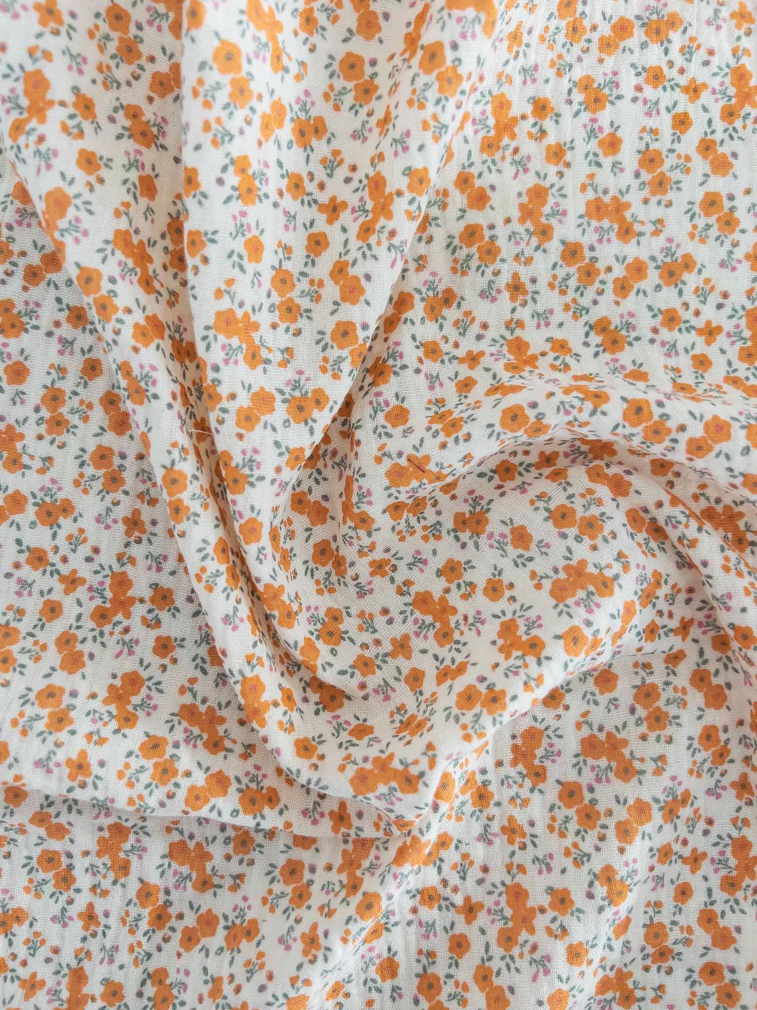 Mussola di cotone fiorellini_Dalia Orange.jpg