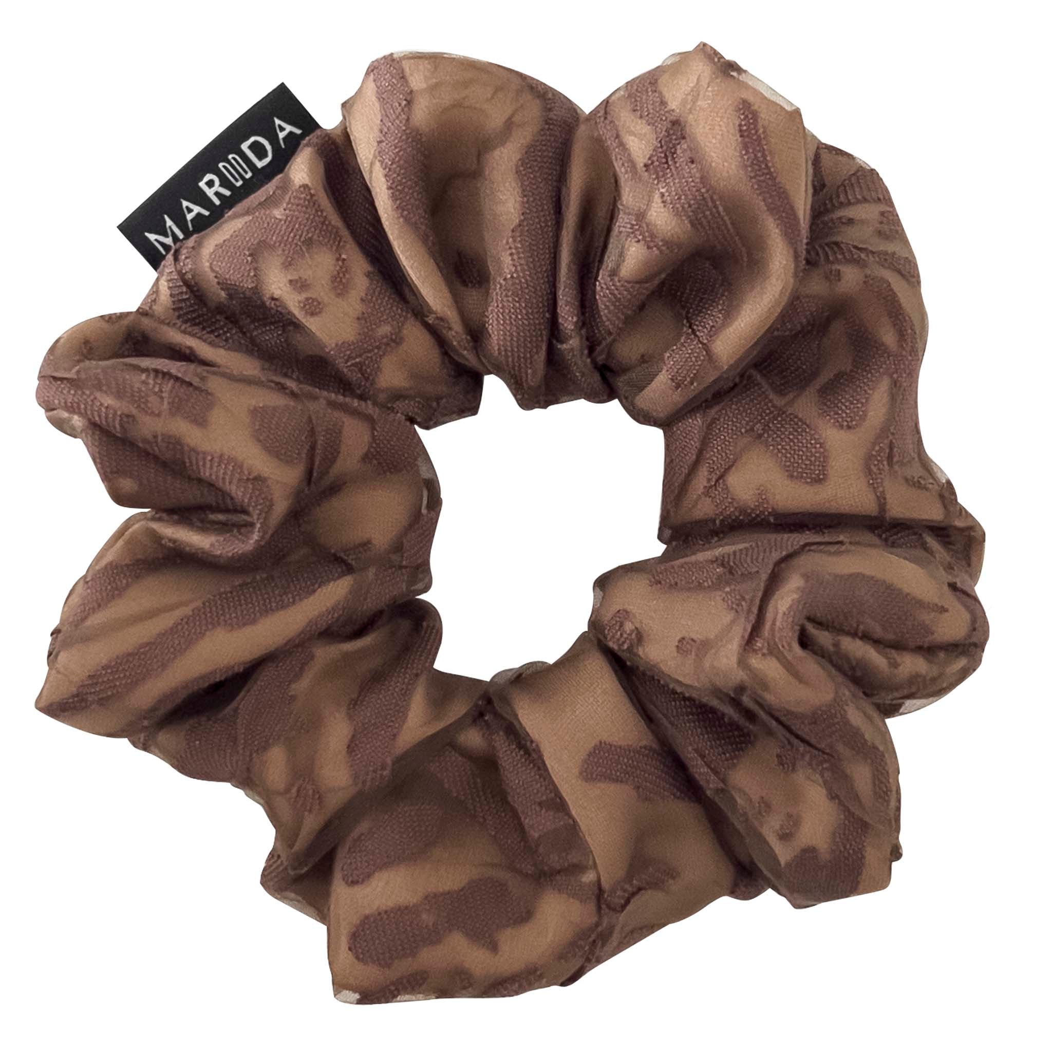 Scrunchie large in tessuto riciclato marrone
