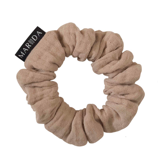 Scrunchie midi in mussola di cotone certificata beige