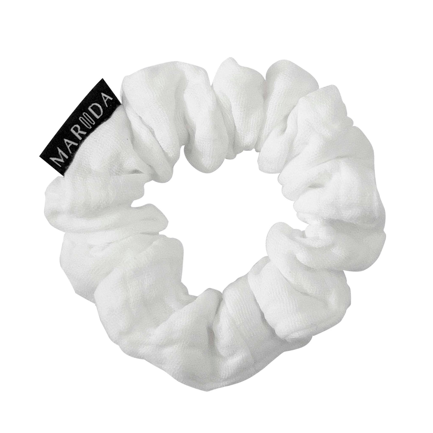 Scrunchie midi in mussola di cotone certificata bianca