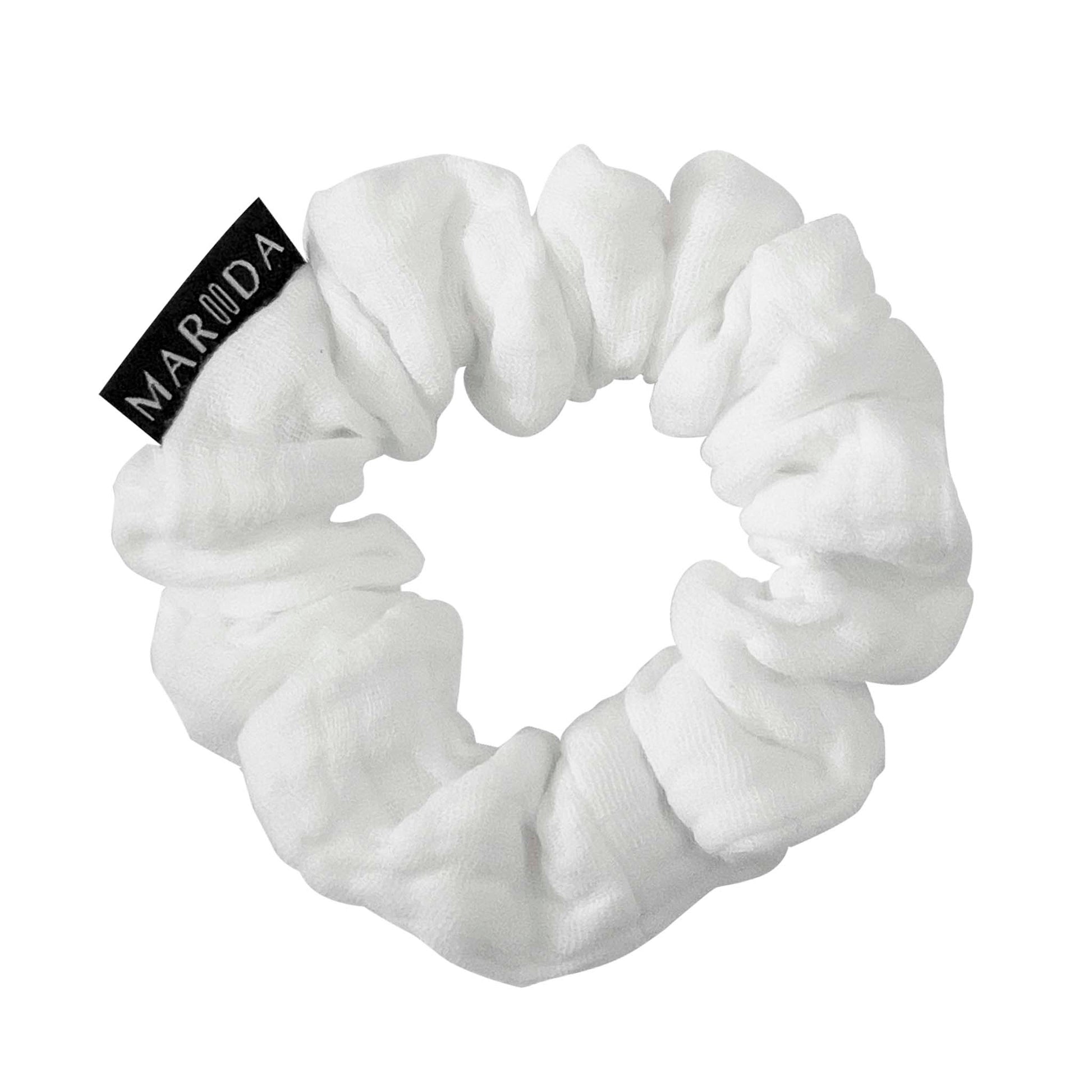 Scrunchie midi in mussola di cotone certificata bianca