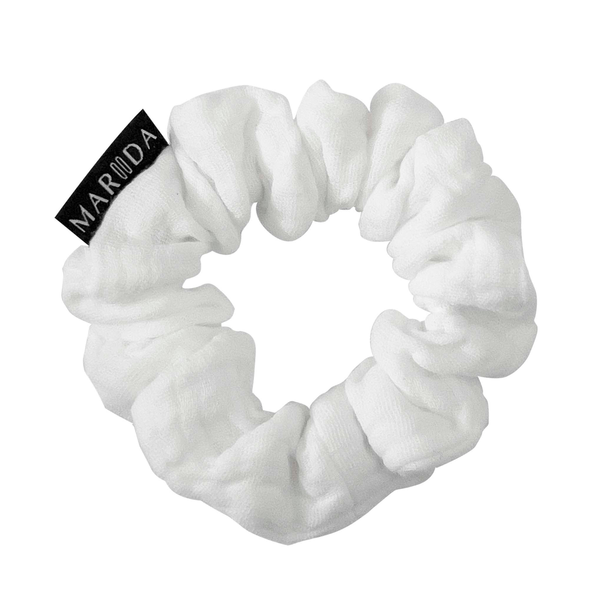 Scrunchie midi in mussola di cotone certificata bianca