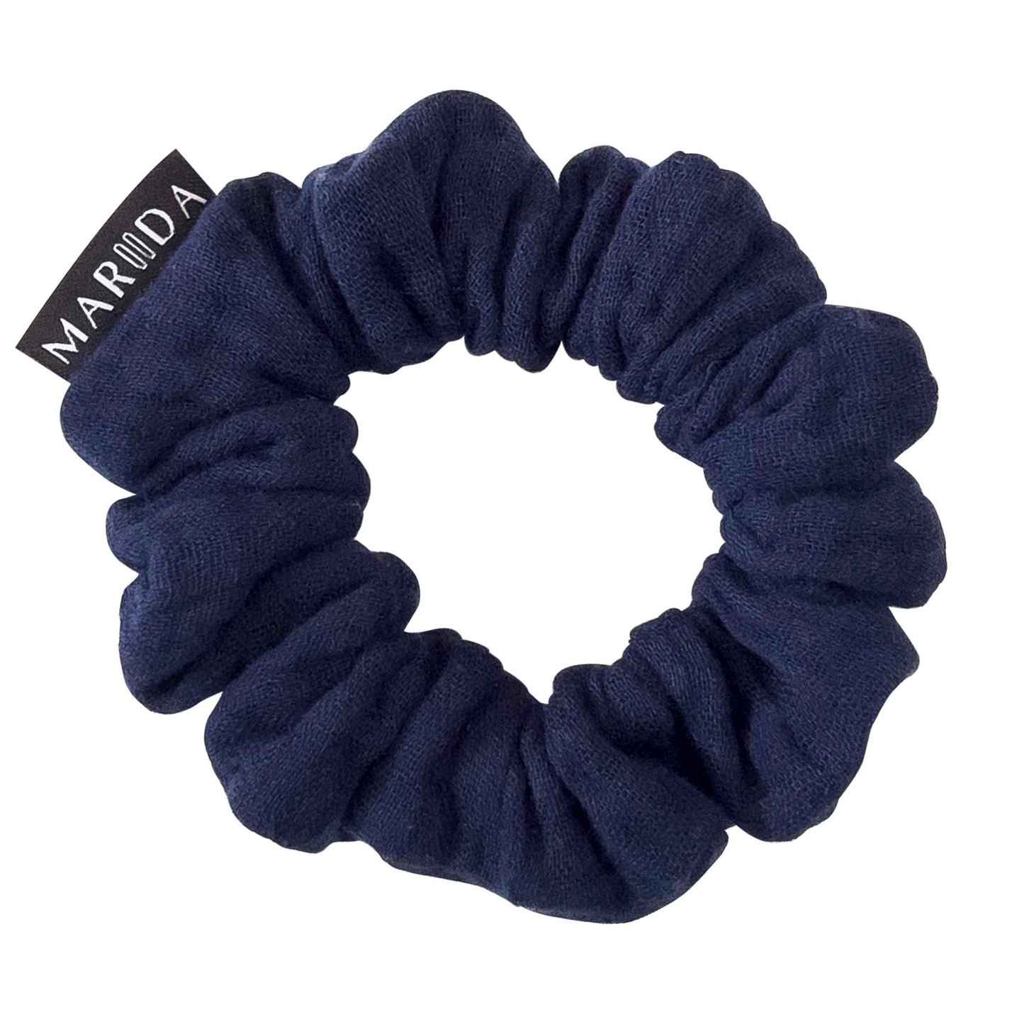 Scrunchie midi in mussola di cotone certificata blu