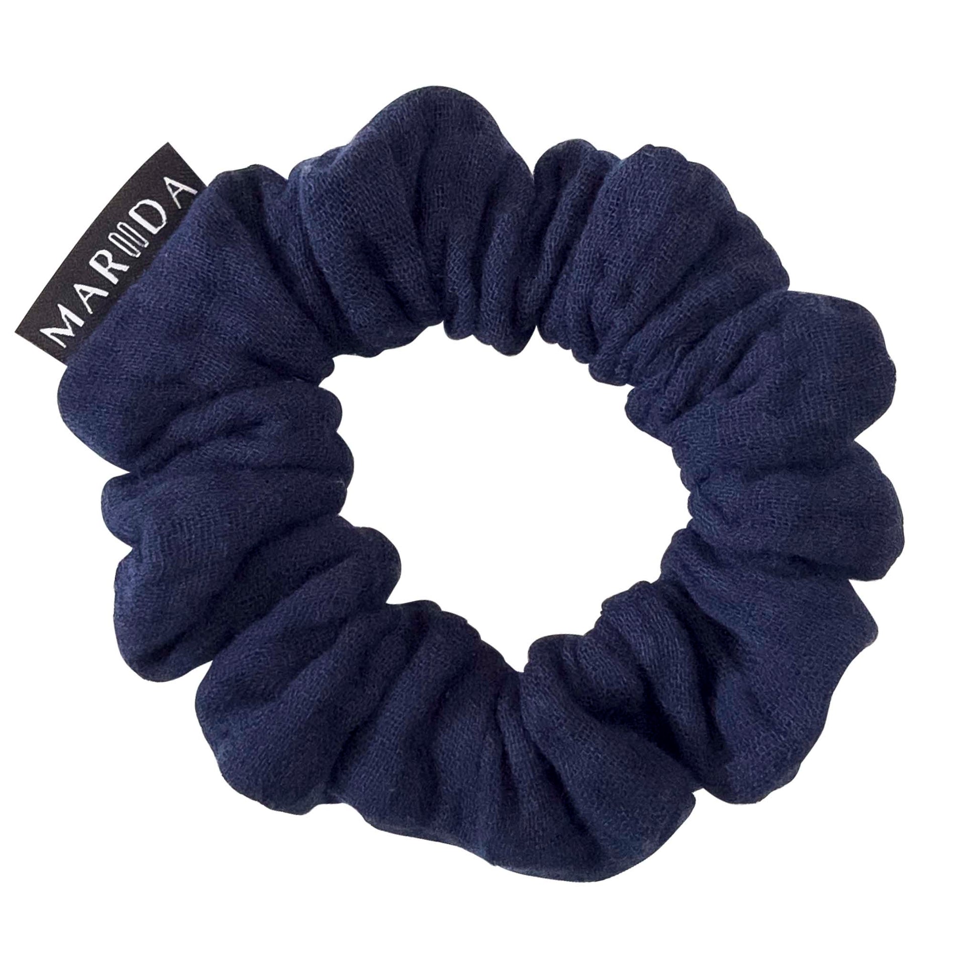 Scrunchie midi in mussola di cotone certificata blu