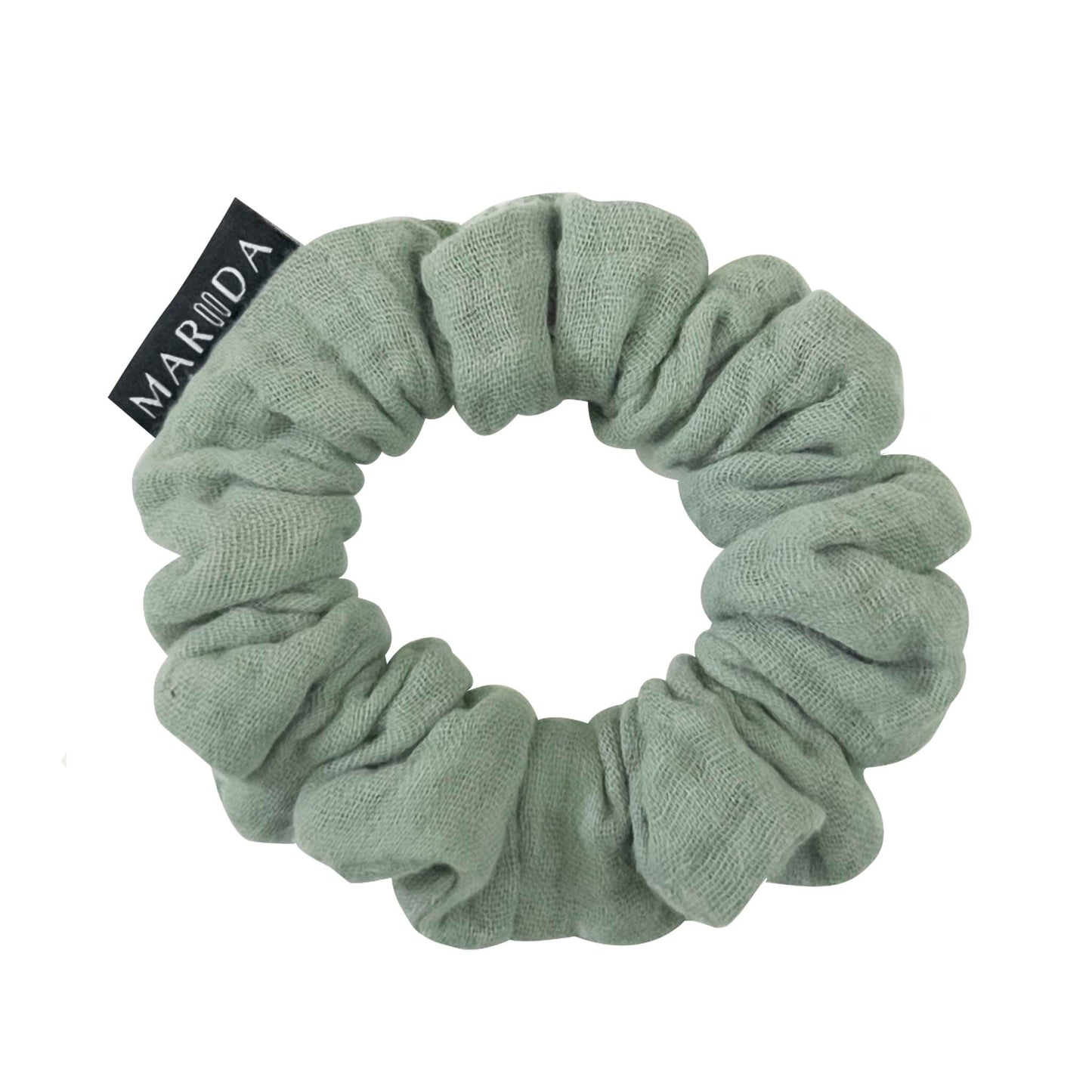Scrunchie midi in mussola di cotone certificata salvia