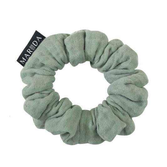 Scrunchie midi in mussola di cotone certificata salvia