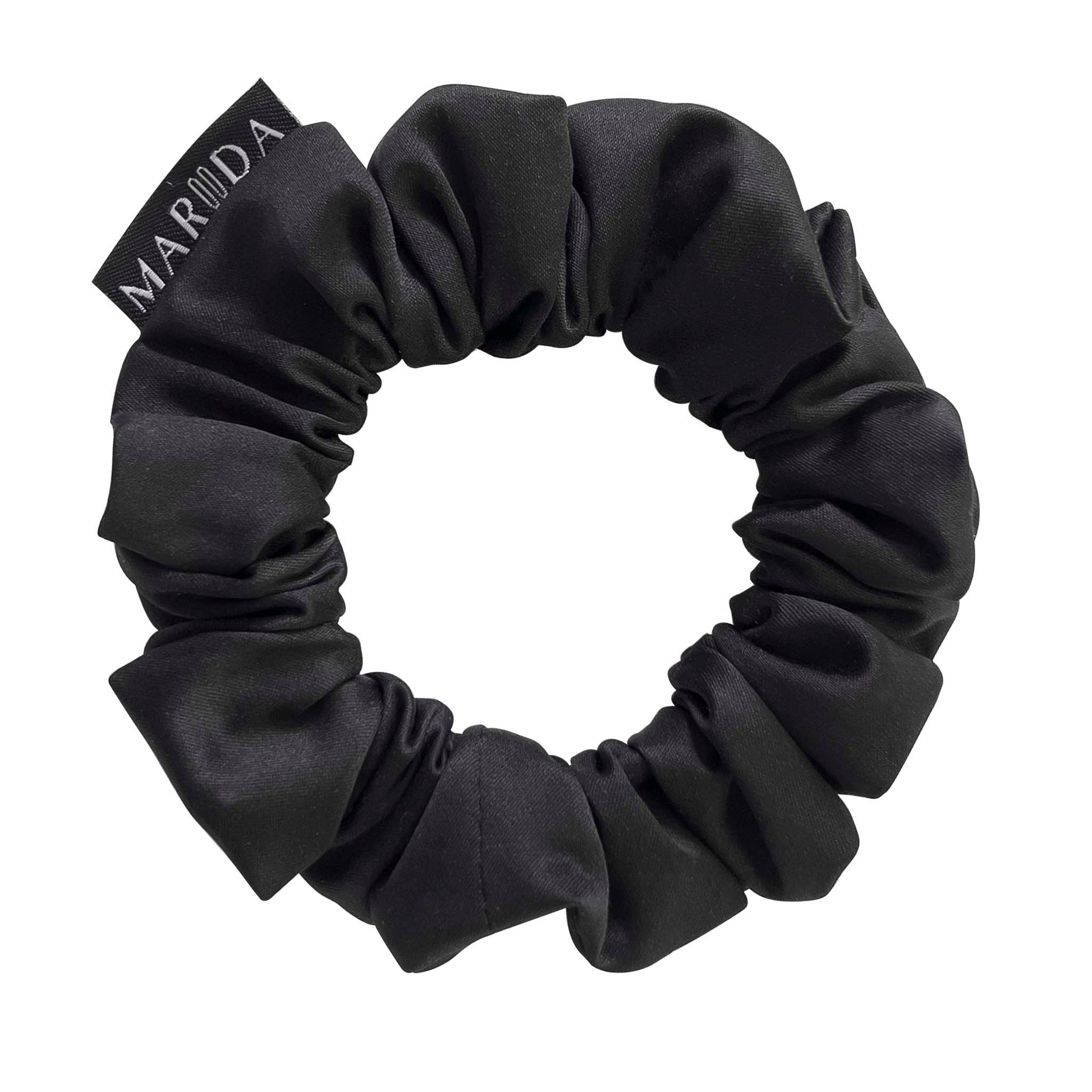 Scrunchie midi in tessuto riciclato nero