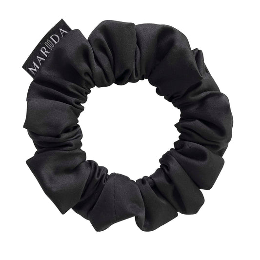 Scrunchie midi in tessuto riciclato nero