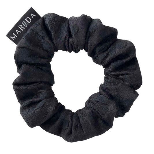 Scrunchie midi in tessuto riciclato pizzo nero