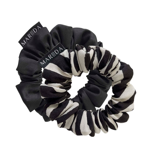 SET 2 SCRUNCHIES MIDI - Animalier noir