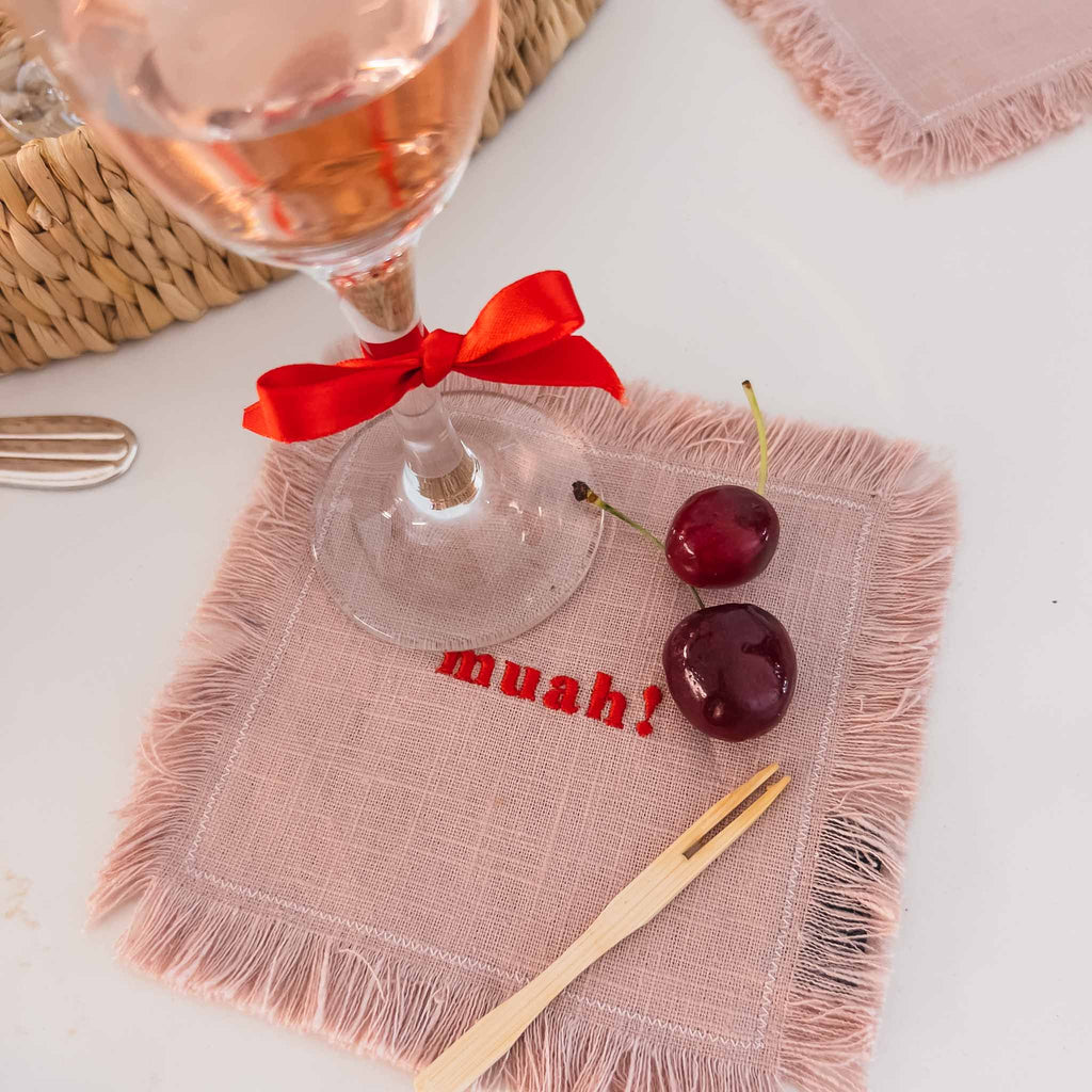 TOVAGLIOLI DA COCKTAIL "LOVE NOTES" - Set da 4