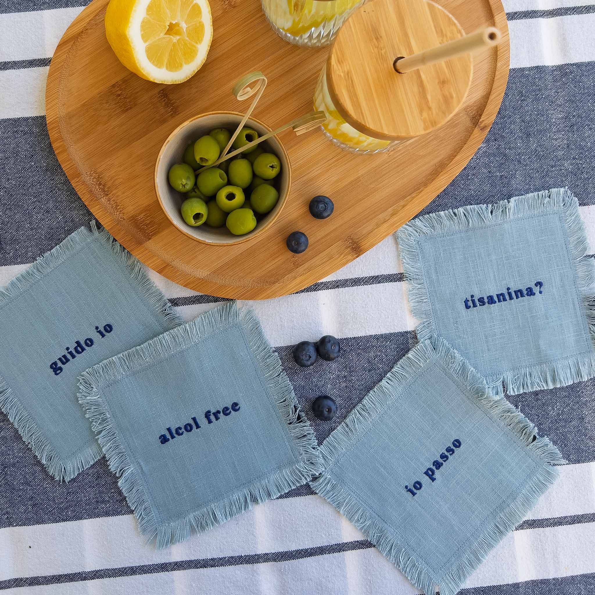 TOVAGLIOLI DA COCKTAIL "ALCOL FREE" - Set da 4