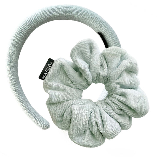 SET SPUGNA CERCHIETTO + SCRUNCHIE LARGE - Aquamarine