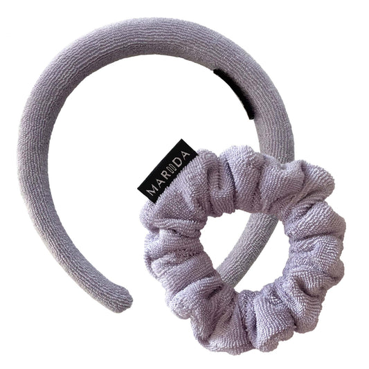 SET SPUGNA CERCHIETTO + SCRUNCHIE MIDI - Lavande