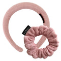 SET SPUGNA CERCHIETTO + SCRUNCHIE MIDI - Candy Pink