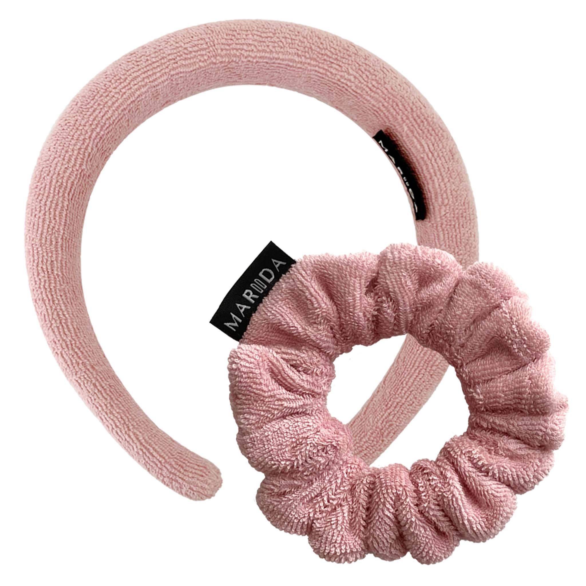 SET SPUGNA CERCHIETTO + SCRUNCHIE MIDI - Candy Pink