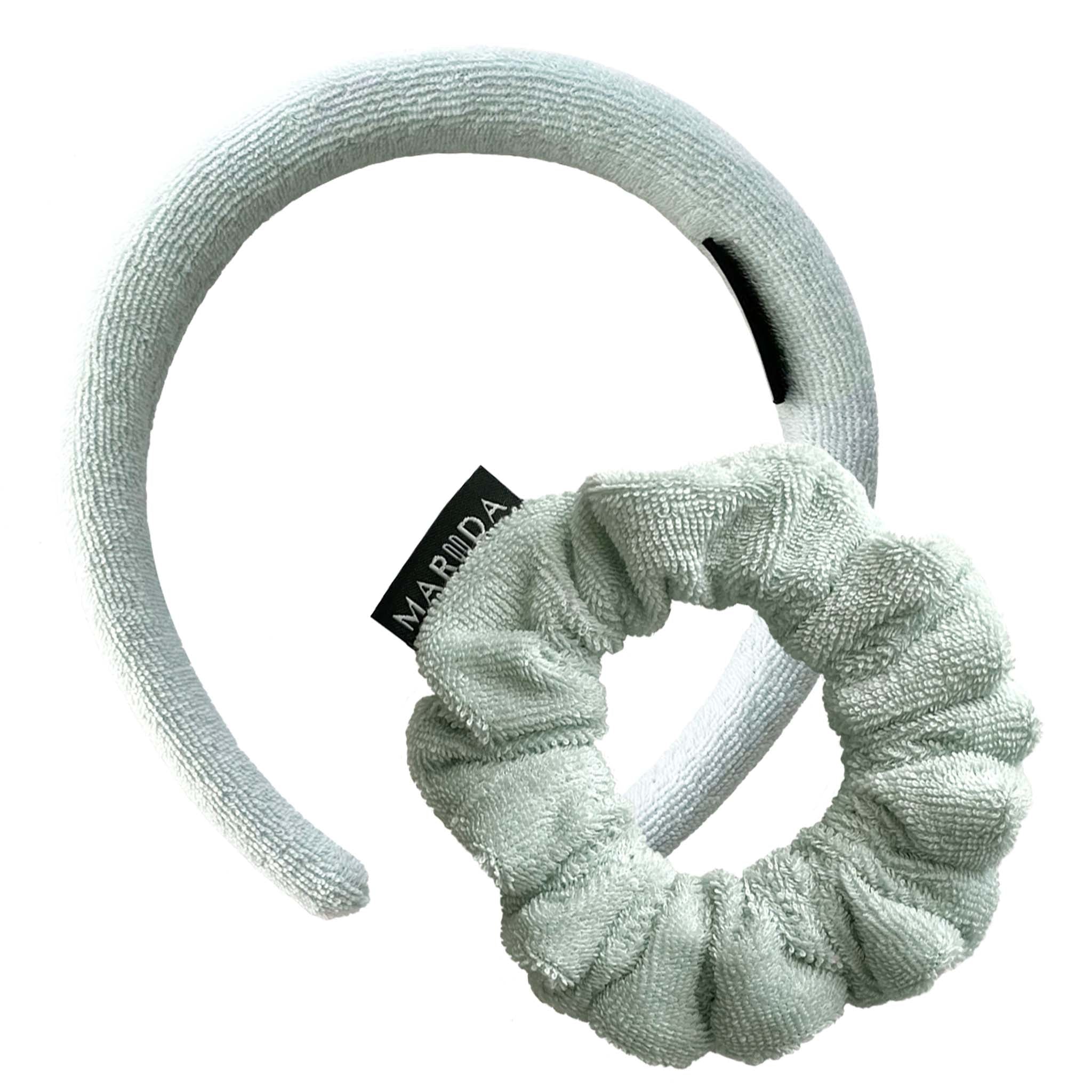 SET SPUGNA CERCHIETTO + SCRUNCHIE MIDI - Aquamarine