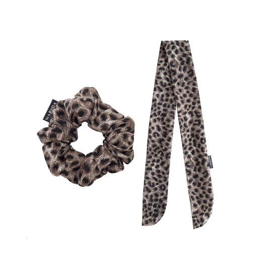 SET SCRUNCHIE LARGE+NASTRO - Leopardo