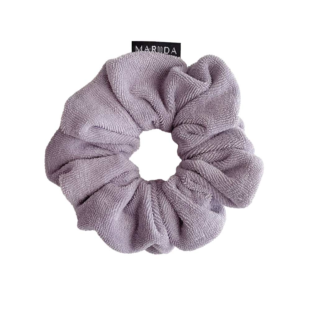 Scrunchie large in spugna di cotone certificata GOTS lilla