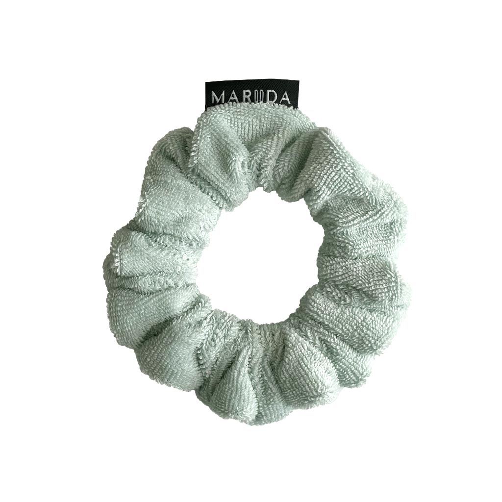 Scrunchie midi in spugna di cotone certificata GOTS verde acqua