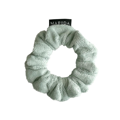 Scrunchie midi in spugna di cotone certificata GOTS verde acqua