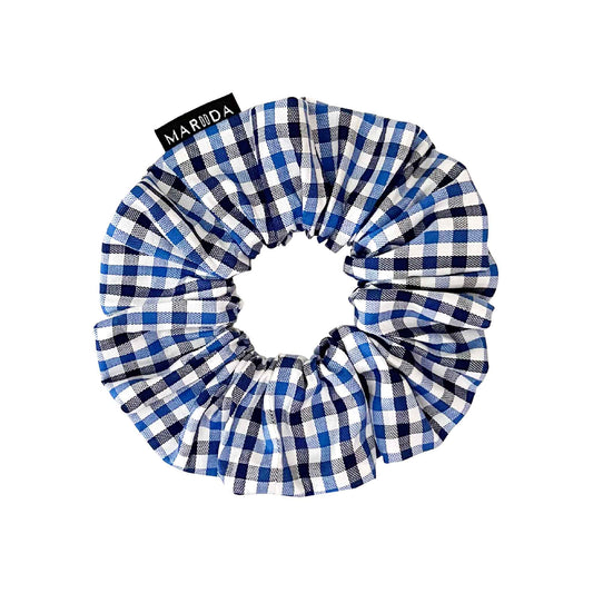 SCRUNCHIE LARGE - Vichy Bleu & Ciel