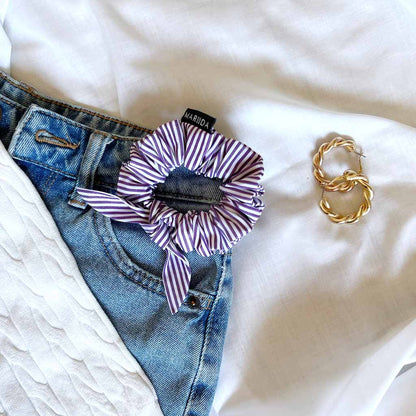 SCRUNCHIE MIDI CON FIOCCO STACCABILE - Micro purple