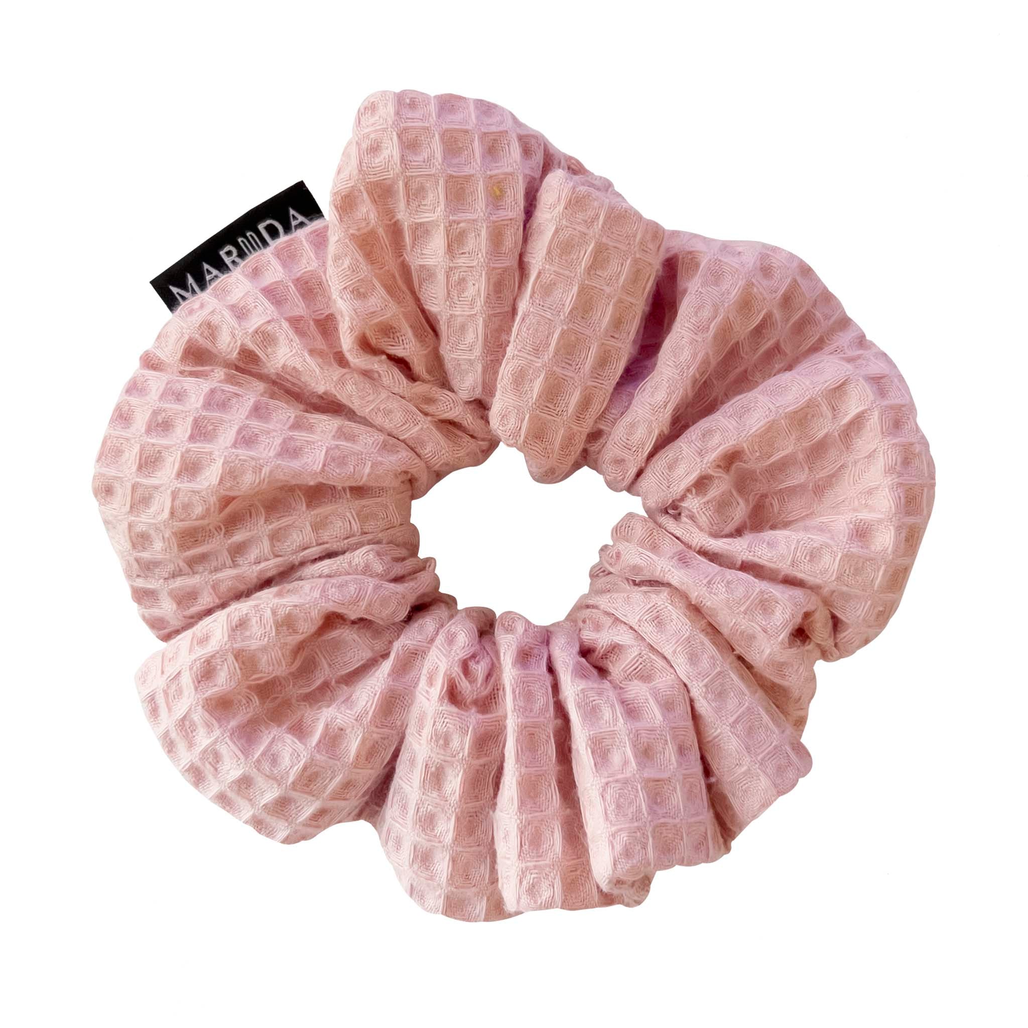 scrunchie large in spugna nido d’ape certificata rosa