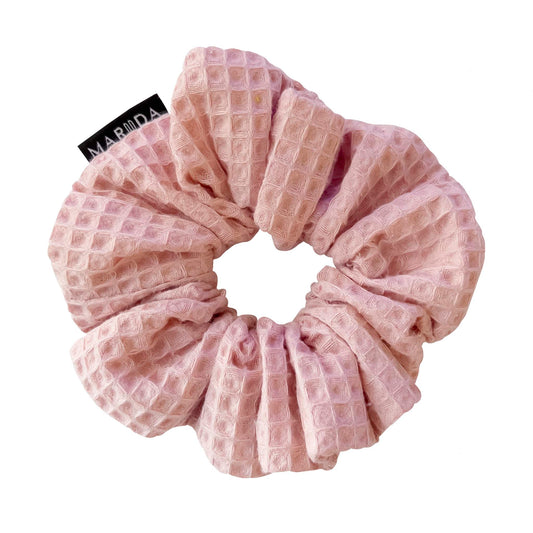 scrunchie large in spugna nido d’ape certificata rosa